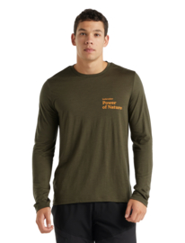 Icebreaker Mens Tech Lite LS Tee Power Of Nature / Loden - Medium