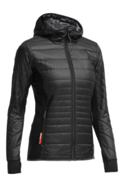 Icebreaker Wmns Helix LS Zip Hood Black/Monsoon/Monsoon -XSmall