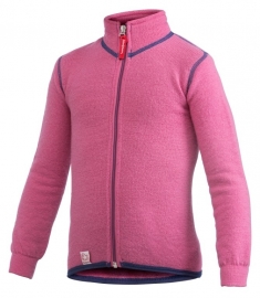 WOOLPOWER Kids Full Zip Jacket 400 - blauw - groen - rose