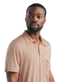 Icebreaker Mens Drayden SS Polo / Praline - M-L