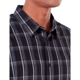 Icebreaker Mens Compass Flannel LS Shirt / Black/Monsoon/Plaid - Large