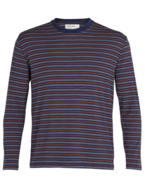 Icebreaker Mens 150 LS Crewe Stripe / Royal Navy - Medium