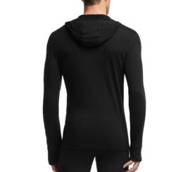 Icebreaker 	Mens Compass LS Half Zip Hood Black/Black - S-M-L-XL