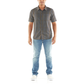 Icebreaker Mens Compass SS Shirt / Thunder/Timberwolf/Tobacco/Plaid - M-L