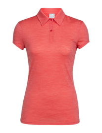 Icebreaker Wmns Sphere SS Polo /Poppy Red HTHR - Small