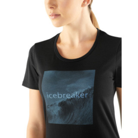 Icebreaker 	Wmns Tech Lite SS Low Crewe /Wavelogo / Black - M-XL