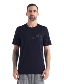 Icebreaker Men Tech Lite Li SS Tee Single Line Camp / Midnight Navy - XLarge