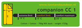 LOWLAND OUTDOOR® Companion CC 1 - 200x80 cm - 1725 gr - 0°C - Katoen