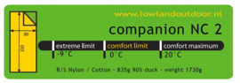 LOWLAND OUTDOOR® - Companion NC 2 - 220 x 80 cm - 1730 gr - 0°C - Nylon/Katoen