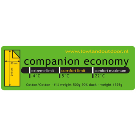 LOWLAND OUTDOOR® - Companion Economy - 100% Katoen - 1395gr - 210x80 cm +5ºC