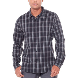 Icebreaker Mens Compass Flannel LS Shirt / Black/Monsoon/Plaid - Large