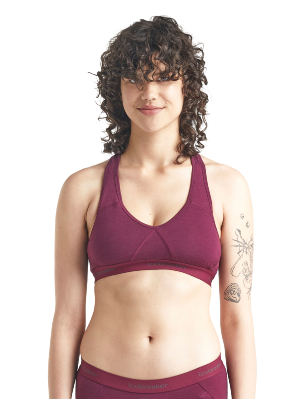 Icebreaker Wmns Sprite Racerback Bra / Brazilwood -L-XL, Onderkleding