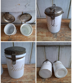 oude VOORRAAD-POTJES - set 2 stuks -