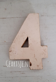 SHABBY CIJFER - nr.4 - creme -