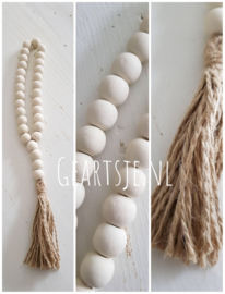 houten KRALEN KETTING - deco -