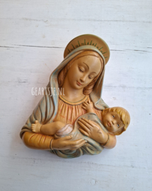 vintage WANDPLAQUETTE - MARIA en kindje JEZUS -