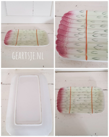 vintage ASPERGE SCHAAL met TREEF (set)