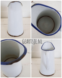 emaillen WATERKAN - wit - H 23 cm -