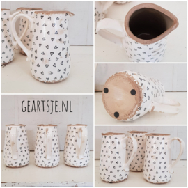 KAN - hartjes decor - H 18,5 cm