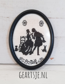 vintage BORDUURWERKJE IN LIJST