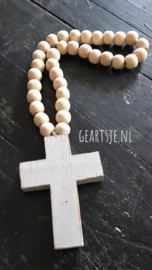 KRUIS met kralen  - A - groot -