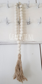 houten KRALEN KETTING - deco -