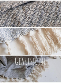 PLAID - creme/grijs - 125 x 150 cm -