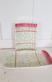 vintage ASPERGE SCHAAL met TREEF (set)