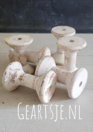 OUDE KLOSJES - shabby wit - (set 6 stuks) - Jeanne d 'Arc Living