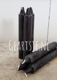 KORTE KAARSEN - zwart - (set 6)