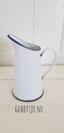 emaillen WATERKAN - wit - H 23 cm -