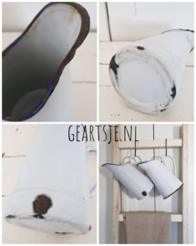 emaillen WATERKAN - wit - H 26 cm -