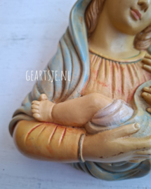 vintage WANDPLAQUETTE - MARIA en kindje JEZUS -