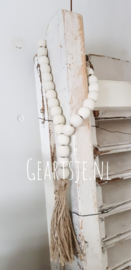 houten KRALEN KETTING - deco -