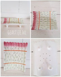 vintage ASPERGE SCHAAL met TREEF (set)