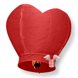 Wensballon rood hart vorm XL  50x100x100cm