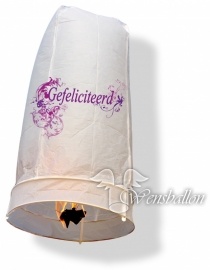 Wensballon geluksballon XL Gefeliciteerd (50x100cm)