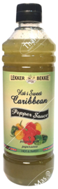 Lekkerbek Green Hot & Sweet caribbean peper saus