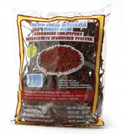 chillipepers gedroogd met steel  100 gr