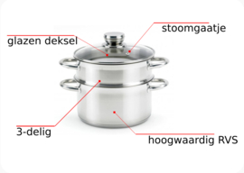 Stoompan Dann cuisine RVS 18cm