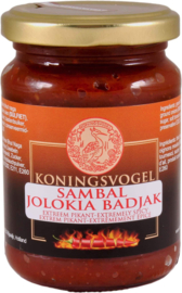 Koningsvogel Sambal Jolokia Badjak (super heet) 200gr