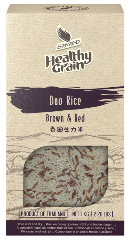 Sawat-D Healthy grain Jasmine brown & red cargo rice 1kg