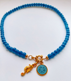 Kralenketting blauw