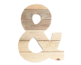 Houten -&- teken van sloophout 20cm hoog (matcht bij sloophouten letters)