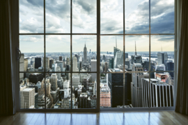 Fotobehang Manhattan uitzicht vanuit raam
