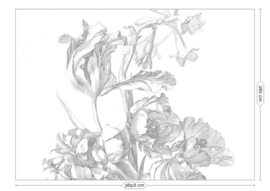 Kek Book V wp-335 Engraved Flowers 389,6cm breed x 280cm hoog (met gratis lijm!)