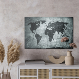 Canvasdoek World Map In Vintage Style