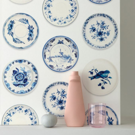 Studio Ditte Porselein behang blauw (versie 2024) met gratis lijm!
