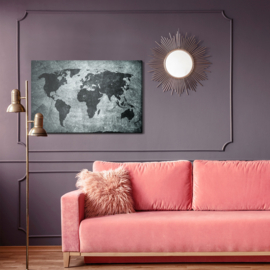 Canvasdoek World Map In Vintage Style