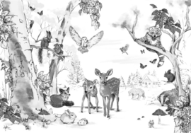 Annet Weelink Magical Forest Black/White Mural